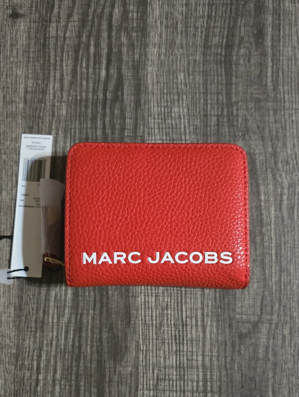 MARC JACOBS Red Leather Zip Wallet